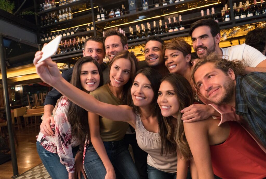 Group of People Taking Selfie